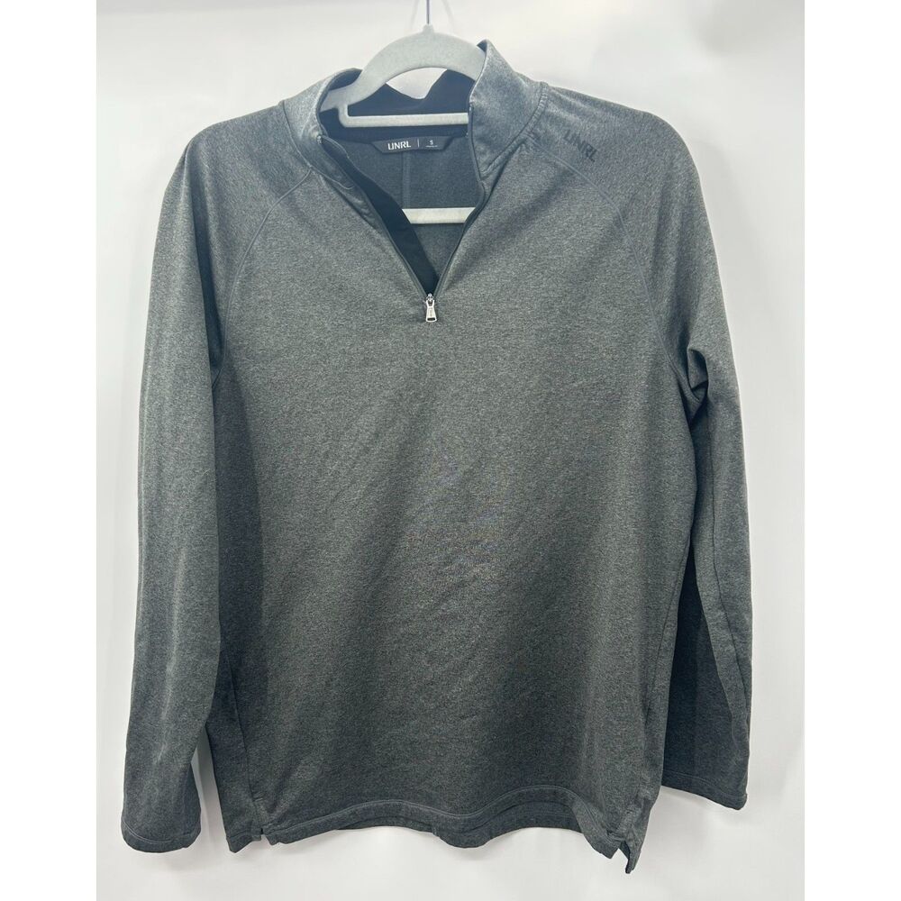 Unrl Men's Interlock Quarter Zip Heather Charcoal Gray Golf Pull Over Size S